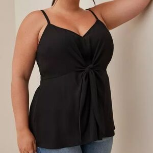 Torrid Black Peplum Georgerte Tank Size 2